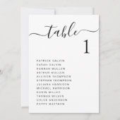 シックなス結婚クリプトの表座席表カード 招待状 (裏面)