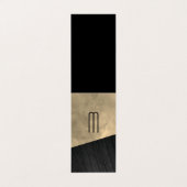 シックなセピアウォーターカラーウッドモノグラム 名刺 (外部フラット)