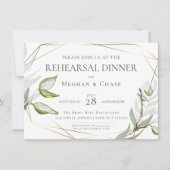 シックなセージの緑の葉 招待状 (正面)