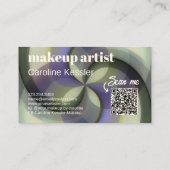 シックなセージグリーンバイオレットラベンダーパープルアートパターン 名刺 (裏面)