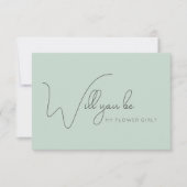 シックなセージ書道フラワーガールプロポーズカード サンキューカード (正面)