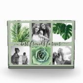 シックなセージ最高のグリーンフレンズ永遠の写真コラージュ フォトブロック (正面)