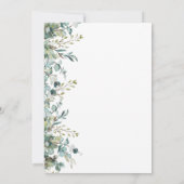 シックなセージ水の色ユーカリ結婚グリーンリーI 招待状 (裏面)