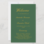 シックなセージ緑と金ゴールドエレガントな結婚式 (正面)