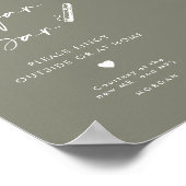 シックなセージ緑のお気に入りシガーバー結婚ズサイン ポスター (角)