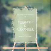 シックなセージ緑のスプラッシュ結婚の歓迎 アクリルサイン (ニュートラル)