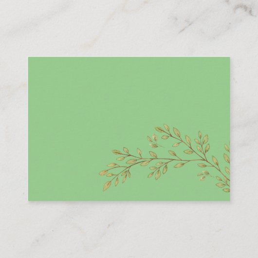 シックなセージ緑の森の動物おむつラッフル エンクロージャーカード (裏面)