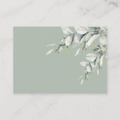 シックなセージ緑の森の動物おむつラッフル エンクロージャーカード (裏面)