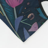 シックなゼブラの葉 フリースブランケット (角)