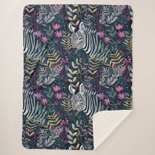 シックなゼブラパターン シェルパブランケット (正面)