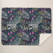 シックなゼブラパターン シェルパブランケット (正面(横))