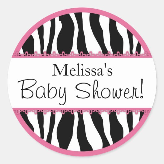 シックなゼブラプリントシールR-PKBK ラウンドシール (正面)