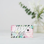 シックなゼブラプリントピンクフローラロイヤリティ報酬 ロイヤリティカード (スタンド正面)