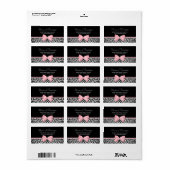 シックなゼブラプリントブティックライトトゥルーピンクリボン ラベル (フルシート)