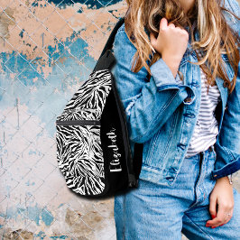 シックなゼブラプリント スリングバッグ