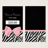 シックなゼブラ印つる刷ラベルライトトゥルーピンクリボン2 (正面&裏面)