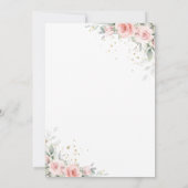 シックなソフトウエド赤面ピンクフローラグリーナリー結婚ズ サンキューカード (裏面)