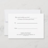 シックなソフトグラデーションピンクオレンジのギフトカード (裏面)