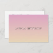 シックなソフトグラデーションピンクオレンジのギフトカード (正面/裏面)