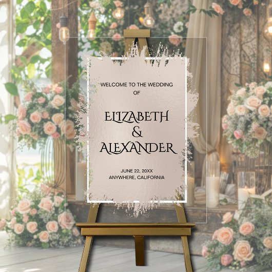 シックなソフトトープ結婚スプラッシュ アクリルサイン