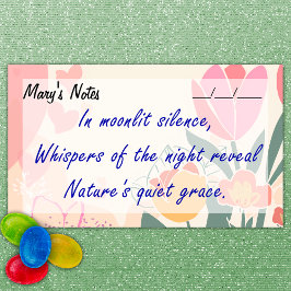 シックなソフトフローラ、ピンク、緑、黄色10" x 6" ポストイット