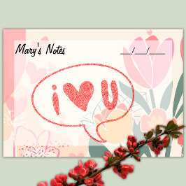 シックなソフトフローラ、ピンク、緑、黄4" x 3" ポストイット