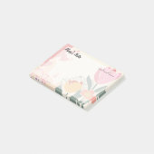 シックなソフトフローラ、ピンク、緑、黄4" x 3" ポストイット (アングル)