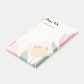 シックなソフトフローラ、ピンク、緑、黄4" x 6" ポストイット (アングル)