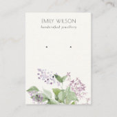 シックなソフト薄紫水カラーフローライヤリングディスプレイ 名刺 (正面)