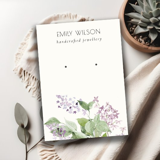 シックなソフト薄紫水カラーフローライヤリングディスプレイ 名刺