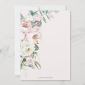 シックなソフト赤面ピンクアイボリー牡丹フローラ結婚ズ 招待状 (裏面)