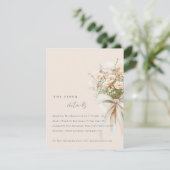 シックなソフト赤面フローラ結婚ブーケ詳細 エンクロージャーカード (スタンド正面)