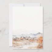 シックなソルトレイクシティユタウォーターカラーカップルシャワー 招待状 (裏面)