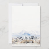 シックなソルトレイクシティユタウォーターカラーカップルシャワー 招待状 (裏面)