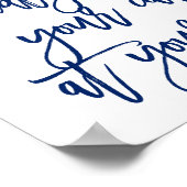 シックなタイプの親切にあなたの席にあなたのカードを配置 ポスター (角)