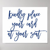 シックなタイプの親切にあなたの席にあなたのカードを配置 ポスター (正面)