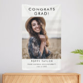 シックなタイポグラフィおめでとう大学院写真卒業 横断幕