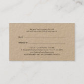 シックなタイポグラフィクラフト紙は友人を参照 紹介カード (裏面)