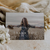 シックなタイポグラフィグラッドフォト卒業 サンキューカード