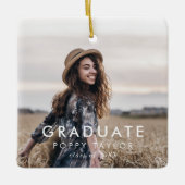 シックなタイポグラフィグラードフォトグラディションクリスマス セラミックオーナメント (正面)