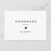 シックなタイポグラフィハンドメイドラブサンキューオーダー エンクロージャーカード (正面)