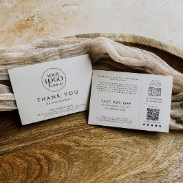 シックなタイポグラフィビジネスロゴありがとうご注文 エンクロージャーカード