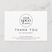 シックなタイポグラフィビジネスロゴありがとうご注文 エンクロージャーカード (正面)