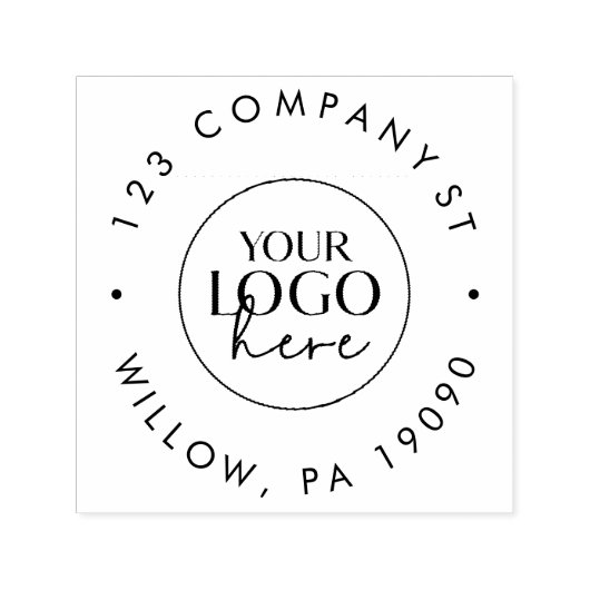 シックなタイポグラフィビジネスロゴの循環アドレス セルフインキングスタンプ (デザイン)