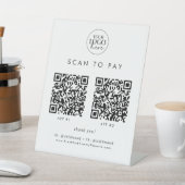 シックなタイポグラフィビジネスロゴ2アプリスキャンして支払う 台座サイン (インサイチュ)