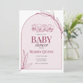 シックなタイポグラフィベビーシャワー 招待状 (スタンド正面)