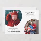 シックなタイポグラフィメリークリスマスアーチ写真 シーズンカード (裏面)