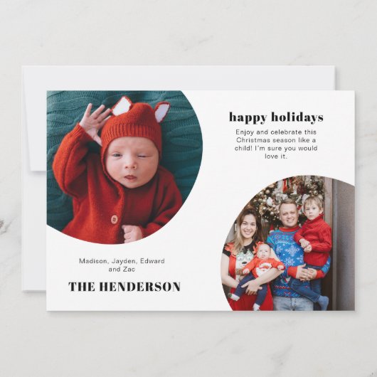 シックなタイポグラフィメリークリスマスアーチ写真 シーズンカード (裏面)