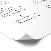 シックなタイポグラフィ横向きシーティングチャート ポスター (角)