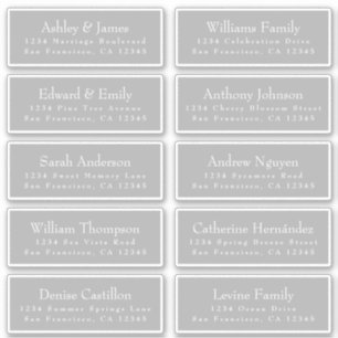 シックなタイポグラフィ灰色のウェディングゲストアドレスラベル シール